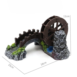 Brug met watermolen luchtaansluiting 18 cm / As-284