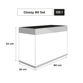 Aquael Glossy 80 grijs aquarium