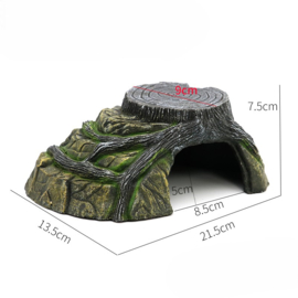 Platau met leghol, grot 7,5cm / aquariumdecoratie As-181