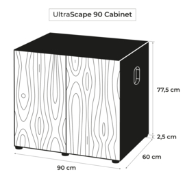 Osaka Ultrascape zwart 90x60x45cm aquarium + 4x LED verlichting met forest meubel