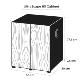 Osaka Ultrascape zwart 60x30x36cm aquarium + 3x LED verlichting met forest meubel