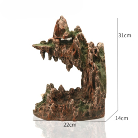 Overhangende rots met "waterval"31cm / Aquariumdecoratie As-311