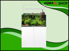 Osaka Ultrascape wit 90x60x45cm aquarium + 4x LED verlichting met wit meubel