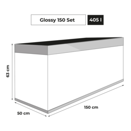 Aquael Glossy 150 grijs aquarium set inclusief glossy meubel