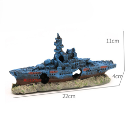 Wrak van oorlogschip 11cm / Aquariumdecoratie  As-192