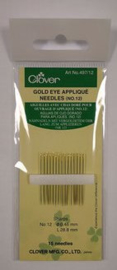 Clover Application needles Gold Eye no.12.