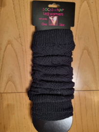 Beenwarmers - wolblend - zwart - one size