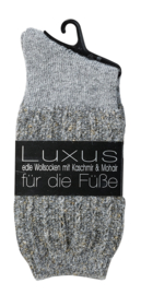 luxe glittersokken met kashmir/cashmere en mohair - zilver