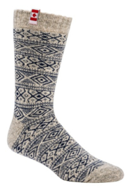 Canadian Socks - thermo - 80% wol - wolwit/blauw