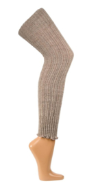 Beenwarmers - wol met alpaca - overknee - taupe - one size