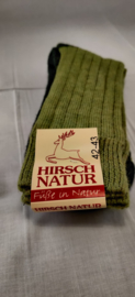 Hirsch Natur - wandel/werk/huissok - groen/donkergroen - 100% wol