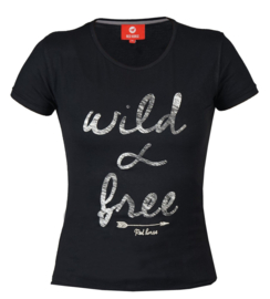 Zwart Red Horse Kitty T-shirt Wild & Free