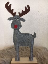 Kerstfiguur vilt 24cm hout voet