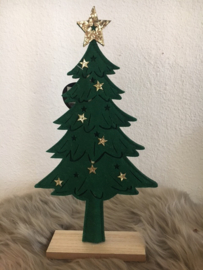 Kerstfiguur vilt 24cm hout voet