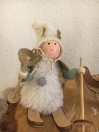 Kerstfiguur slee en ski