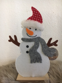 Kerstfiguur vilt 24cm hout voet