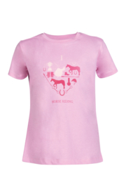 HKM T-Shirt - I Love Horse Riding - Roze