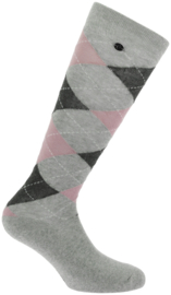 EQUITHÈME Argyle rijkousen Lichtgrijs/Oud Roze