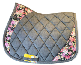 Tapis de selle HKM Flower Style antracite