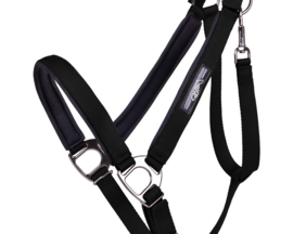 QHP Halster Deluxe voor trekpaard Zwart
