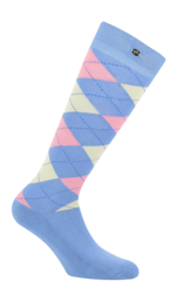 EQUITHÈME Argyle rijkousen Blauw/Roze