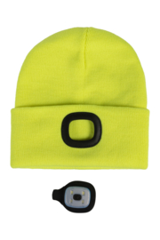 Gebreide muts Honey Neongeel