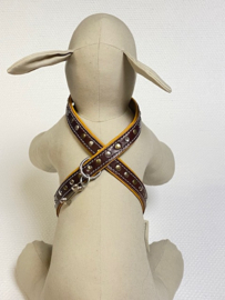 DOGS DEPT. Studs harness Brown