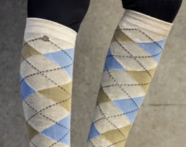 EQUITHÈME Argyle rijkousen Beige/Hemelsblauw