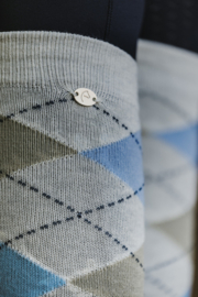 Chaussettes EQUITHÈME Argyle Gris clair/bleu ciel