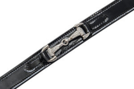 Ceinture RIDINGWORLD Filet verdun strass cuir verni noir