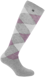 EQUITHÈME | Chaussettes Argyle Gris/Lila