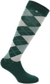 EQUITHÈME | Chaussettes Argyle Kaki/Gris