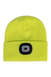 Gebreide muts Honey Neongeel