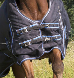 EQUITHÈME Tyrex 1200D 0g paddock deken Grijs/Blauw