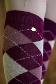 EQUITHÈME Argyle rijkousen Bordeaux/Oud Roze