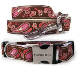 Collier et laisse DIVA DOG Boho Pink