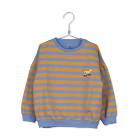 Lötiekids - Sweatshirt Stripes+Dog Embroidery Blue
