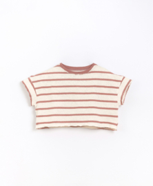 Play Up - Short Striped T-Shirt Red Clay