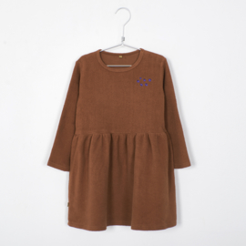 Lötiekids - Dress Waist Seam Solid + Embroidery Cinnamon