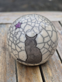 Langharige Kattenurn "Coco" met lila sterretje