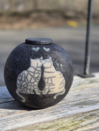 Duo kattenurn met groene hartjes