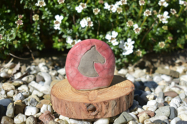 memorysteentje - roze met paardenhoofd