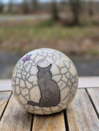 Langharige Kattenurn "Coco" met lila sterretje