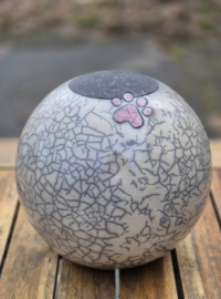 grote honden urn met roze pootje