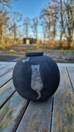 Kattenurn poes met vlindertje crème (425ml)