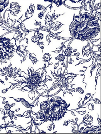 IOD Paint Inlay Indigo Floral