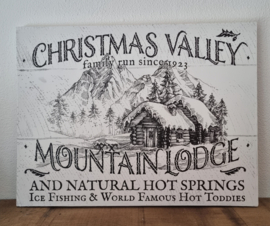 Houten bord Christmas Valley Lodge