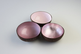 Kokosnoot schaaltje Soft Pink Metallic Leaf
