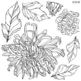 IOD stempels Chrysanthemums (2 sheets)