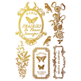 IOD Foil Transfer Papillon gold and silver